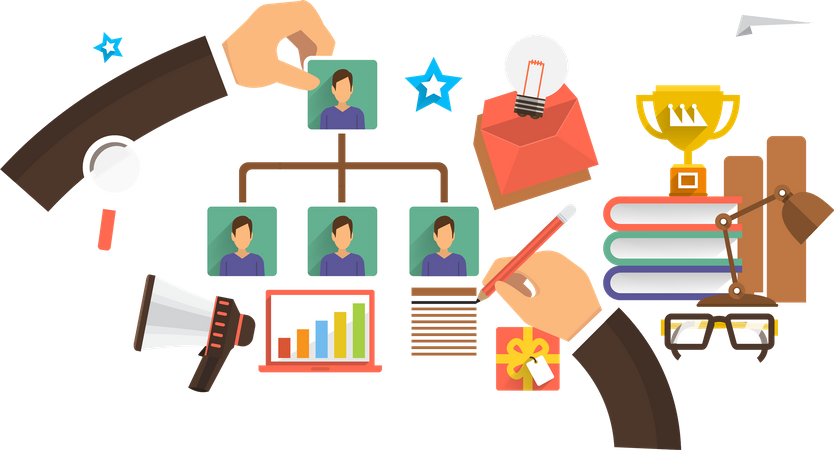 Estructura de organización empresarial  Ilustración