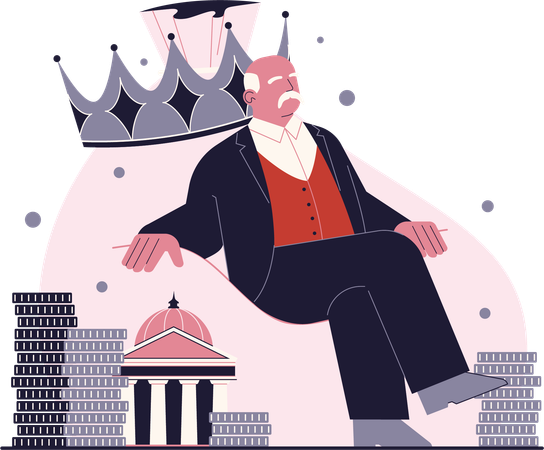 Estructura de poder en la que el poder reside en un pequeño número de personas.  Ilustración