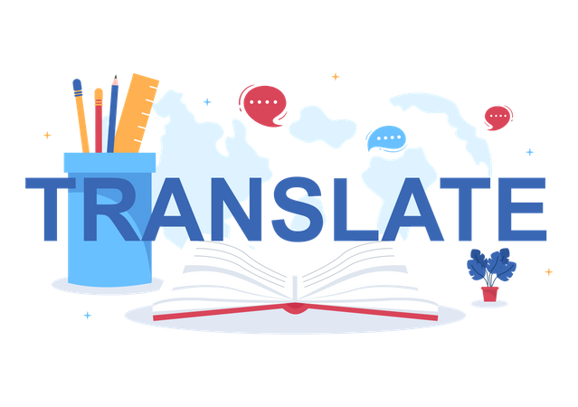 Estudando tradução multilíngue  Ilustração