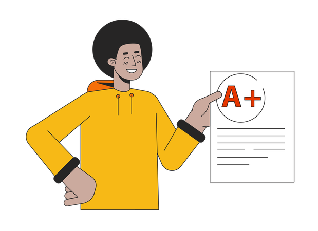 Estudante afro-americano orgulhoso  Ilustração