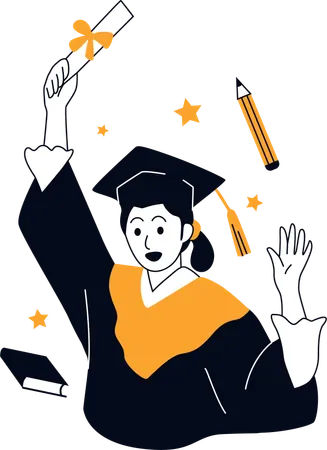 Estudante de Pós-Graduação com Certificado  Ilustração