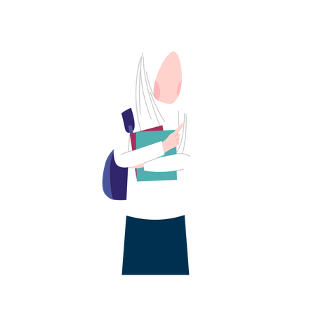 Estudante de hijab feminino  Ilustração