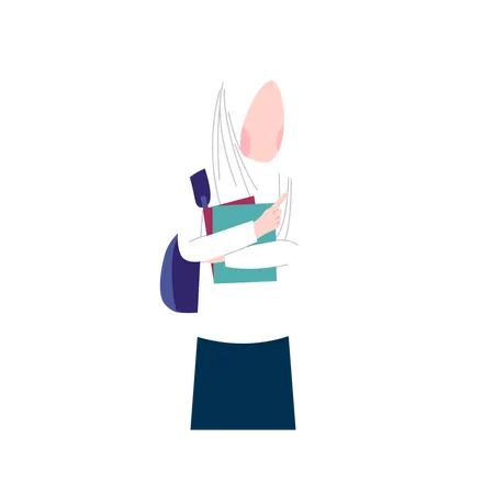 Estudante de hijab feminino  Ilustração