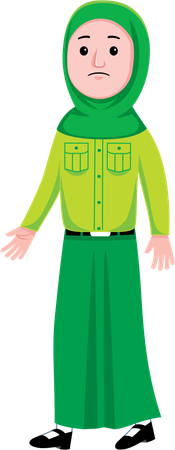 Estudante muçulmana parece chocada  Ilustração