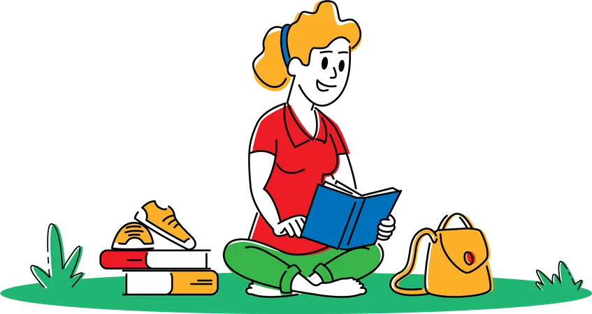 Leitura e aprendizagem de personagens de estudante  Ilustração