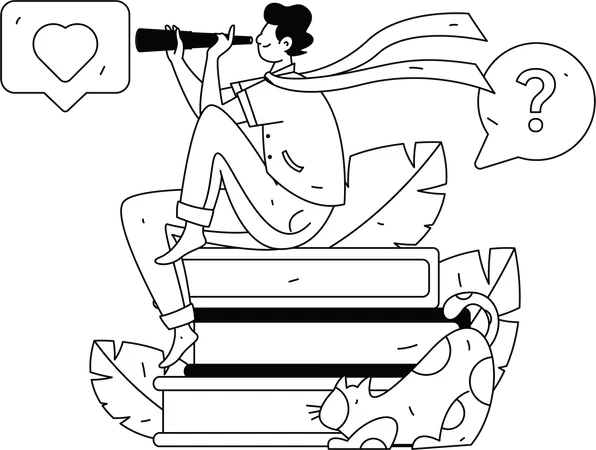 Estudante tenta encontrar livro perdido para se preparar para prova  Ilustração