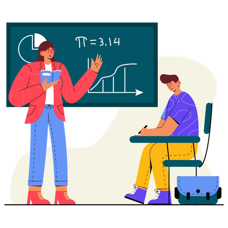 Estude matemática com um professor  Ilustração