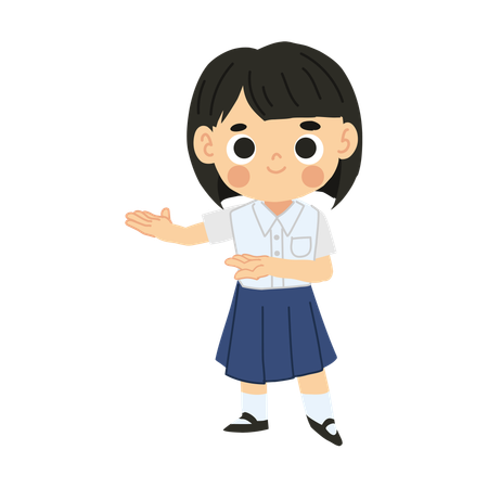 Personaje de chica estudiante  Ilustración