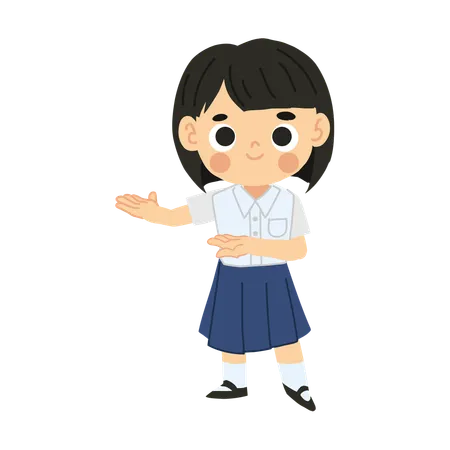 Personaje de chica estudiante  Ilustración