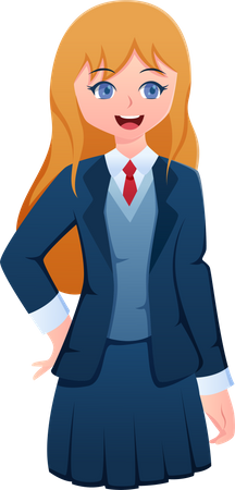Personaje de chica estudiante  Ilustración