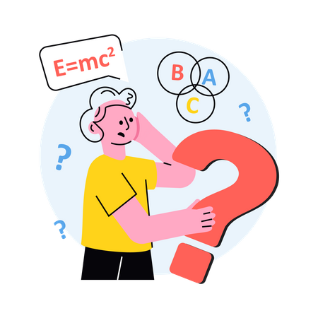 El estudiante está totalmente confundido al resolver ecuaciones matemáticas.  Ilustración