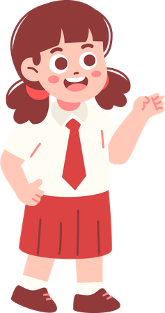Estudiante femenina explicando algo  Ilustración