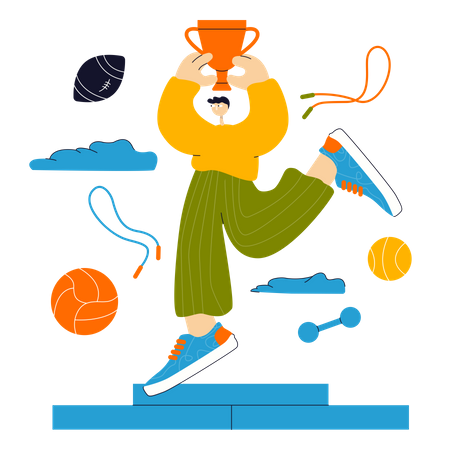 Estudiante ganó evento deportivo  Ilustración