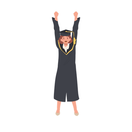 Estudiante graduado sonriente  Ilustración