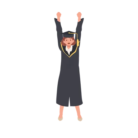 Estudiante graduado sonriente  Ilustración