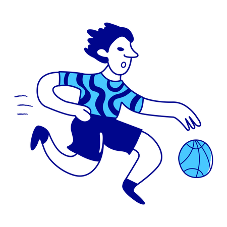 Estudiante jugando baloncesto  Ilustración