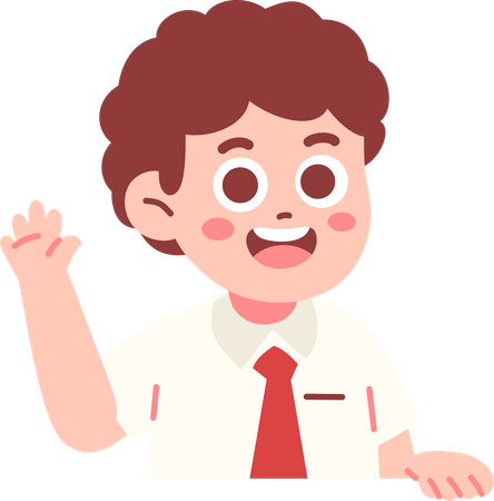 Estudiante chico mirando a escondidas  Ilustración