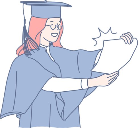Estudiante recibe certificado en ceremonia de graduación  Ilustración