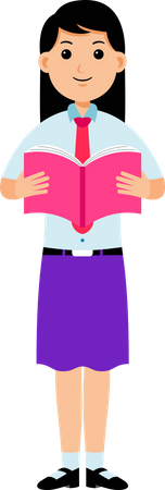 Estudiante sosteniendo libro  Ilustración