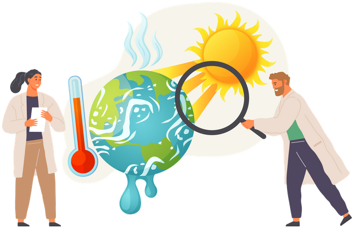 Estudio científico sobre las temperaturas globales  Ilustración