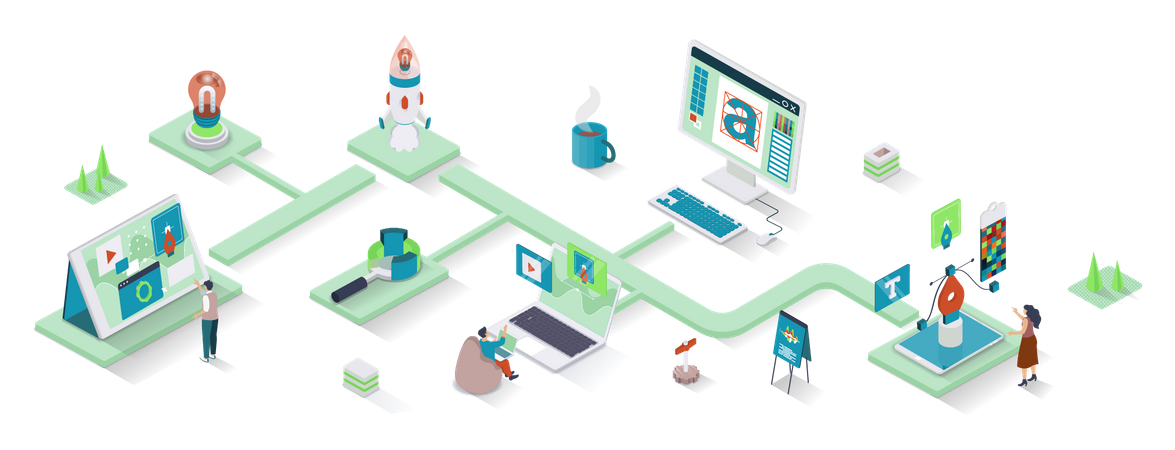 Estudio de diseño gráfico  Ilustración