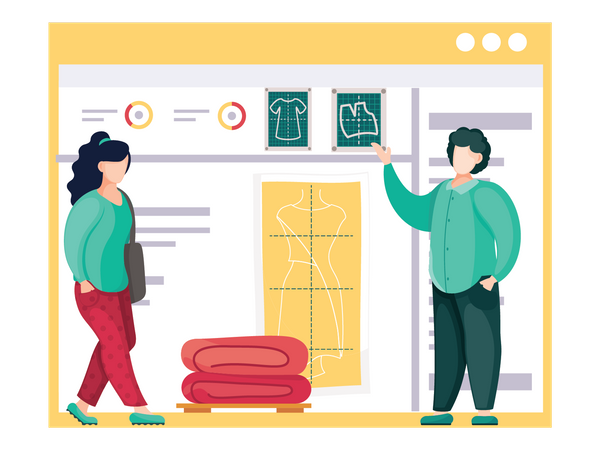 Estúdio de moda on-line  Ilustração