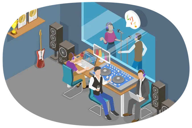 Estudio de producción de audio  Ilustración