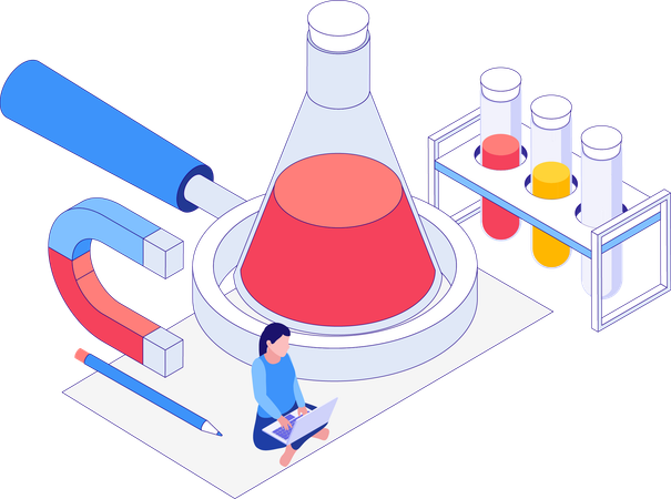 Estudio de química  Ilustración