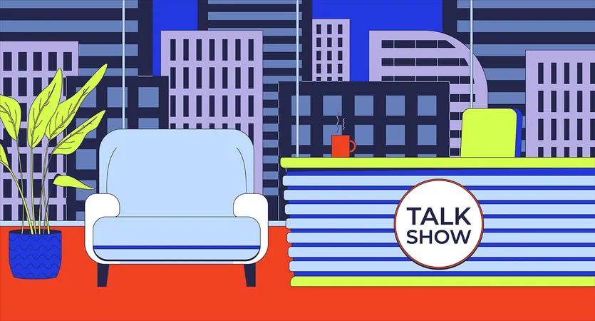 Estúdio de talk show  Ilustração