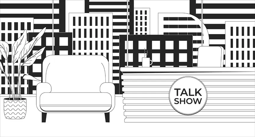 Estúdio de talk show  Ilustração