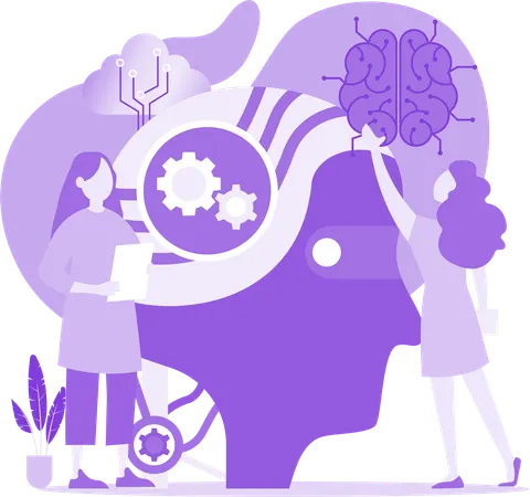 Estudio del cerebro artificial  Ilustración