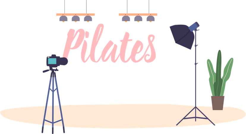 Estúdio de Pilates com câmera  Ilustração