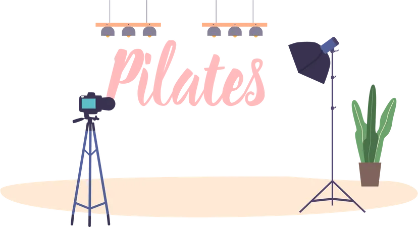 Estúdio de Pilates com câmera  Ilustração