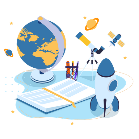 Estudo astronômico  Ilustração