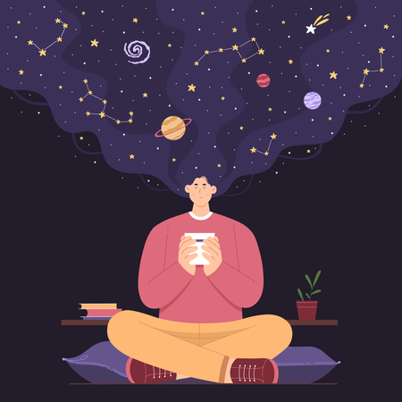 Estudo astronômico  Ilustração