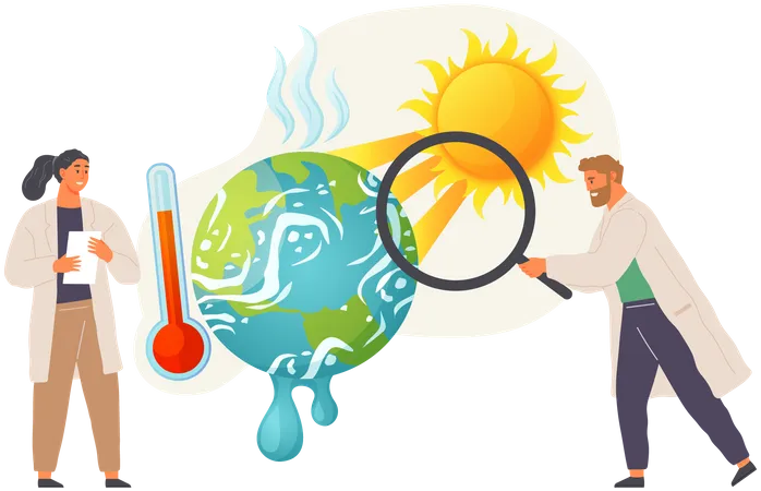 Estudo científico sobre temperaturas globais  Ilustração
