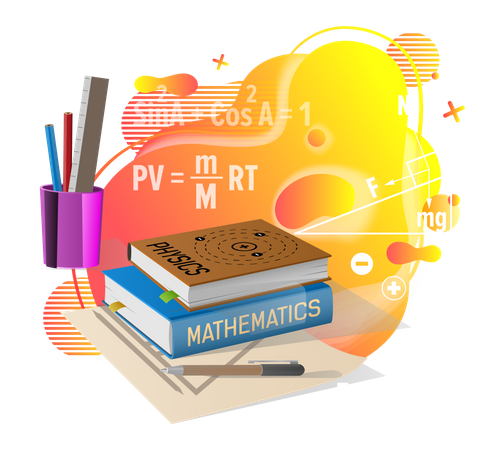 Estudo de matemática  Ilustração