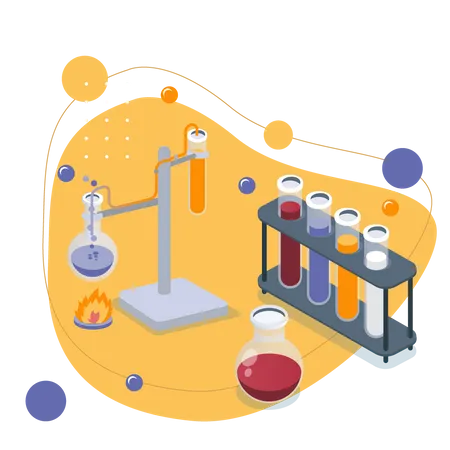 Estudo de química  Ilustração