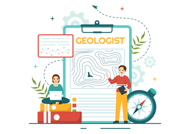 Estudo geológico  Ilustração