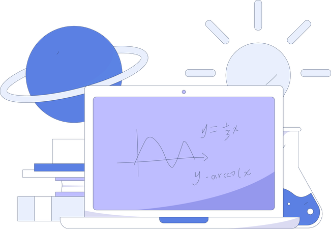 Estudo de matemática online  Illustration