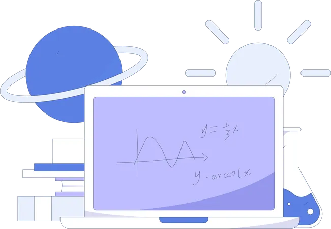 Estudo de matemática online  Illustration