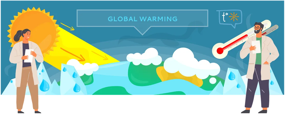 Estudo sobre temperaturas globais  Ilustração