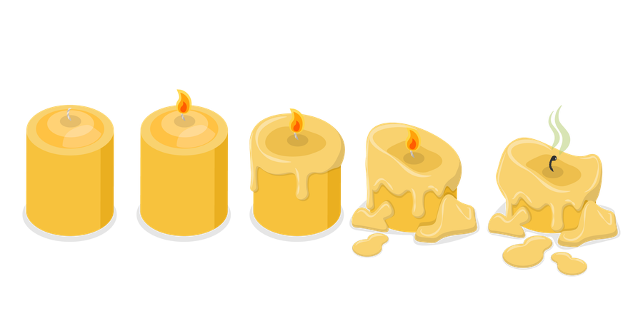 Etapas del encendido de velas  Ilustración