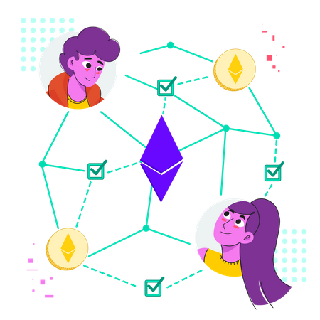 Ethereum blockchain Illustration