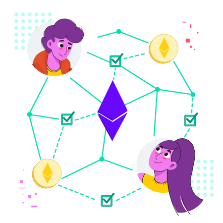 Ethereum blockchain  Illustration