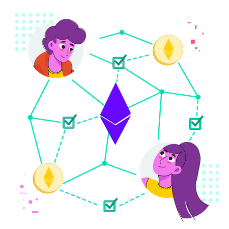 Ethereum blockchain  Illustration