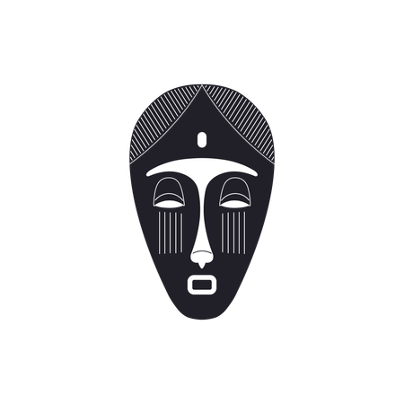 Ethnic masks of tribes with patterns  Illustration