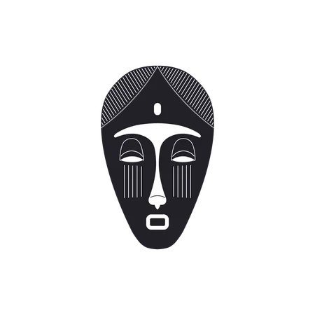 Ethnic masks of tribes with patterns  Illustration