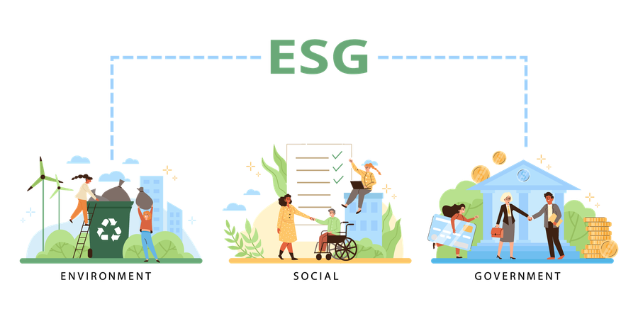 Ética empresarial socioambiental e de governança  Ilustração