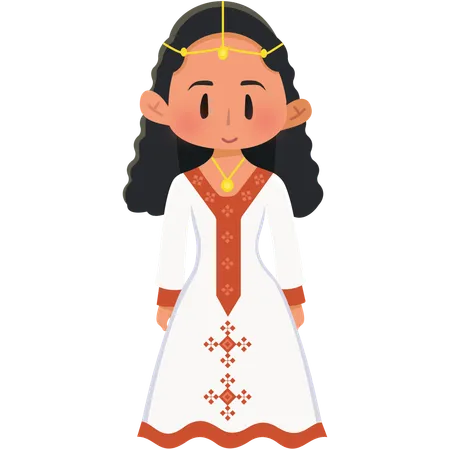 Chica etíope de química Habesha  Ilustración